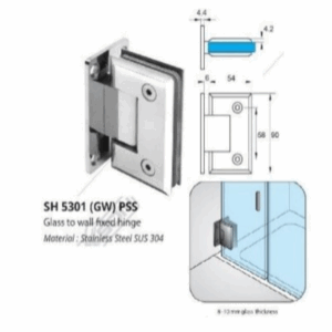 SH 5301 GW PSS Shower Hinge Dekson Engsel Shower Kaca Tembok