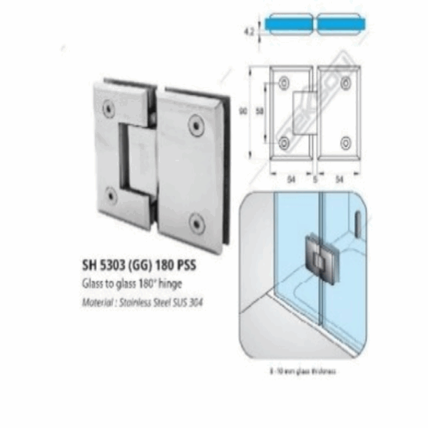 SH 5303 GG 180 PSS Shower Hinge Dekson Engsel Shower Kaca Kaca